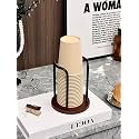 Wood Bathroom Cup Holder 8 Oz, Stylish Walnut Disposable Cup Dispenser, Plastic Mouthwash Cup Storage Organizer for Cups (Under 3.35in Diameter) -Perfect for Office, Kitchen, Gym, School or Cafes