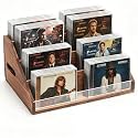 Wood CD Display & Storage Holder (4-Tier, Holds 32 CDs), Brown