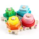 WOOD CITY Montessori Wooden Stacking Toy for Toddlers, Detachable Turtle Shape Sorter with Color &amp; Size Recognition, Early Learning Educational Gift Develops Hand-Eye Coordination &amp; Spatial Awareness