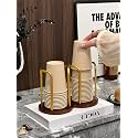 Wood Cup Holder for Cups (Under 3.35in Diameter), Stylish Walnut Disposable Cup Dispenser, Plastic Mouthwash Cup Storage Organizer -Perfect for Office, Kitchen, Gym, School or Cafes