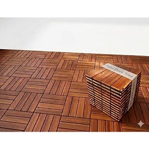 yorten wood flooring natural solid deck tiles wood flooring interlocking parquet flooring for balcony bathroom backyard indoor and outdoor garden balcony poolside 12 x 12 inch6