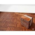 yorten Wood Flooring Natural Solid Deck Tiles Wood Flooring Interlocking Parquet Flooring for Balcony Bathroom Backyard Indoor and Outdoor Garden Balcony Poolside 12 x 12 Inch(6)
