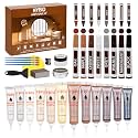 Wood Furniture Repair Kit- Set of 41 Laminate Vinyl Floor Repair Kit Wood Fillers,Floor Scratch Repair, Touch Up Markers, Restore Hardwood Scratches, Cracks, Hole for Floor, Table, Door, Cabinet