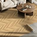 Wood Grain Peel and Stick Vinyl Flooring Roll - 15.7" X 236" Vinyl Flooring Roll,Textured with Waterproof, Slip-Resistant for Bedroom, Living Room