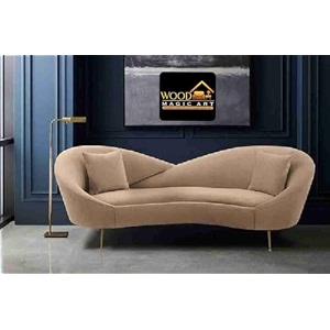 modern 3 seater sofa comfortable or classified designe for living room bedroom or office orange cream wood