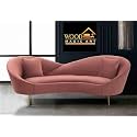 Modern 3 Seater Sofa Comfortable Or Classified Designe For Living Room Bedroom Or Office (Orange) (S Rose) Wood