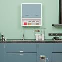 WOOD VAN 2 Inside Door Multipurpose Wall Mounted Cabinet with Adjustable &amp; Fixed Shelf | Storage for Kitchen, Bathroom, Home &amp; Office | Assembly-DIY | Color-White &amp; Toned Blue | Size-60x33x63.8 Cm