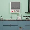 WOOD VAN 2 Inside Door Multipurpose Wall Mounted Cabinet with Adjustable & Fixed Shelf | Storage for Kitchen, Bathroom, Home & Office | Assembly-DIY | Color-White & Grey | Size-60x33x63.8 Cm