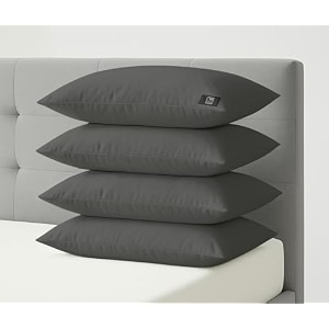 woodwhite gusset grey pillow set of 2 with special double yellow trim  extra 2 pushback  3 months warranty  plush comfort  41 x 61 cm