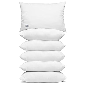 the wood white colored hypoallergenic gel microfiber pillows set of 6  height adjustable for soft to medium firm  sleep well with pillow 16 x 24 inch - white