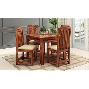 woodbone dining table set solid wood 4 seater dining table with chair for living room furniture wooden dining table 4 seater set modern unqiue dining table set 4 seater dining table honey finish