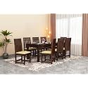 WOODBONE Dining Table Set, Solid Wood 8 Seater Dining Table with Chair for Living Room Furniture, Wooden Dining Table 8 Seater, Modern Unqiue Dining Table Set (8 Seater Dining Table) Walnut Finish