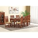 WOODBONE Dining Table Set, Solid Wood 6 Seater Dining Table with Chair for Living Room Furniture, Wooden Dining Table 6 Seater Set, Modern Unqiue Dining Table Set (6 Seater Dining Table) Honey Finish