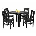 Wood 4 Seater Dining Table with Chair || Wooden Dining Table 4 Seater Set || Dining Room Furniture || Dining Table Set || Dining Table 4 Seater || 4 Seater, Walnut Finish