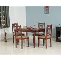 Apex Sheesham Wooden Dining Table 4 Seater with Chairs - Space Saving 4 Seater Dining Table Set - Dining Set in Honey Finish