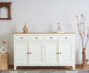 woodefly solid wood side cabinet with 4 drawer solid wood free standing sideboard