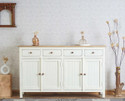 Woodefly solid wood side cabinet with 4 drawer Solid Wood Free Standing Sideboard