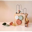 Wooden Activity Cube, Bead Maze, Gears, Shapes, Rabbit Figure, 10 x 10 x 10 inches