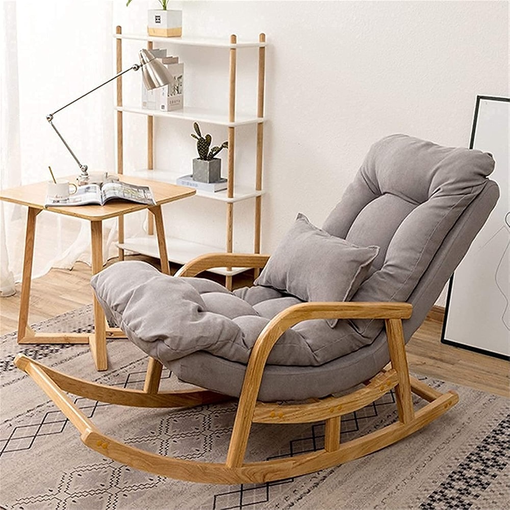 Tei Small Wood Rocker Teak Wood Rocker Rocking Lounge Chair Recliner Relaxation Lounging ...