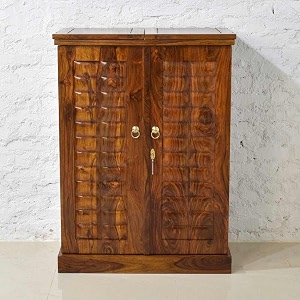 krishna wood decor solid sheesham wood bar cabinet with wine rack and glass holder bar units with storage drawer furniture for home restaurant and hotel areas