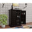 Krishna Wood Decor Solid Sheesham Wood Bar Cabinet with Wine Rack and Glass Holder, Bar Units with Storage Drawer, Furniture for Home, Restaurant and Hotel Areas