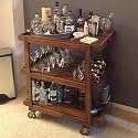 Wooden Bar Cabinet for Home | Mini Bar Cabinet Wine Storage Rack with Drawer &amp; Glass Holder | Sheesham Wood - Honey Mahogany