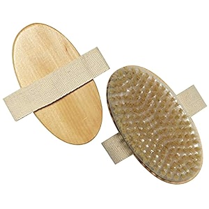 wooden bath brush with strap for dry brushing wooden wet amp dry brush for cellulite amp lymphatic natural boar bristles removes dead skin improves blood circulation brush head with strap