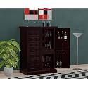 Krishna Wood Decor Solid Sheesham Wood Bar Cabinet with Wine Rack and Glass Holder, Bar Units with Storage Drawer, Furniture for Home, Restaurant and Hotel Areas