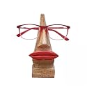 Wooden Brown Nose Shaped Sunglasses Goggle Stand Spectacle/Specs Eyeglass Holder Stand (Red Lips)