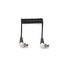 Wooden Camera Coiled BNC to BNC Cable, 10" Resting to 20" Extended, Right-Angle Connectors, HD, SDI, for Wireless Systems and On-Board Monitors