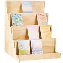 Wooden Card Display Stand, 14.57 x 14.96 x 20.47 Inch (4 Tier), Wood