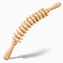 Wooden Cellulite Massage Roller for Legs and Thighs - Handheld Fascia Blaster Tool for Muscle Relief, Lymphatic Drainage &amp; Body Sculpting - Anti Cellulite Massager for Women and Men - 12 Wheel