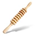 Wooden Cellulite Muscle Roller for Legs and Thighs - Handheld Fascia Blaster Tool for Muscle Relief, Lymphatic Drainage & Body Sculpting - Anti Cellulite Massager for Women & Men (9 Wheel)