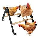 Wooden Chicken Roosting Perch, Metal and Wooden Training Hen Roosting Bars Stand for Coop Entertainment