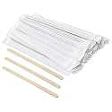 Wooden Coffee Stirrers Individually Wrapped - 5.5 Inch Stir Sticks for Coffee Bar
