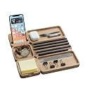 Wooden Desk Organizer with Phone Stand Multi-Compartment