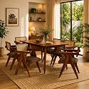 Wooden Dining Table Set with 6 Chairs