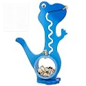 Wooden Dinosaur Piggy Bank for Boys Kids Girls Big Clear Animal Belly Coin Bank Toddler Real Money Toy（Dino-Blue）