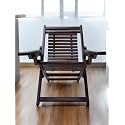 Generic Traditional Wooden Easy Chair - Brown, Wing Back, Foldable, Outdoor Relaxation