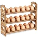 Wooden Egg Holder Countertop, 3-Tier/36-Hole, Stackable