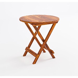 Wooden Foldable Coffee Table Round Folding