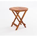 Wooden Foldable Coffee Table Round Folding