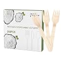Wooden Forks Disposable, 200 Pack, 6.2 Inch Birch Wood Cutlery