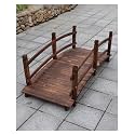 Wooden Garden Bridge, Wood Arc Footbridge, Little Garden Walkway Bridges, Retro Pond Bridge for Creek Farm(150cm (5ft))