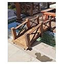Wooden Garden Bridge, Wood Arc Footbridge, Arc Pond Walkway for Outside Backyard Patio, Rustic Garden Footbridge Landscaping