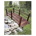 Wooden Garden Bridge, Wood Arc Footbridge, Small Garden Bridge to Walk On, Decorative Footbridge for Pathway Walkway, Backyard Pond Decoration(180cm (6ft))