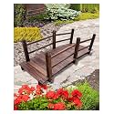 Wooden Garden Bridge, Wood Arc Footbridge, Outdoors Arch Walkway Bridge with Railing, Rustic Walking Bridge for Landscaping Backyard Path(180cm (6ft))