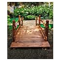 Wooden Garden Bridge, Wood Garden Bridge, Arc Foot Bridge for Lawn Yard, Small Pond Bridges for Garden Landscaping(150cm (5ft))