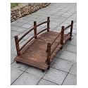 Wooden Garden Bridge, Wood Garden Bridge, Wood Arch Garden Bridge with Side Rails, Little Garden Walkway Bridges(140cm (4.6ft))