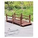 Wooden Garden Bridge, Wood Garden Bridge, Wood Garden Bridge with Hand Rail, Decorative Pond Bridges for Outside Pathway